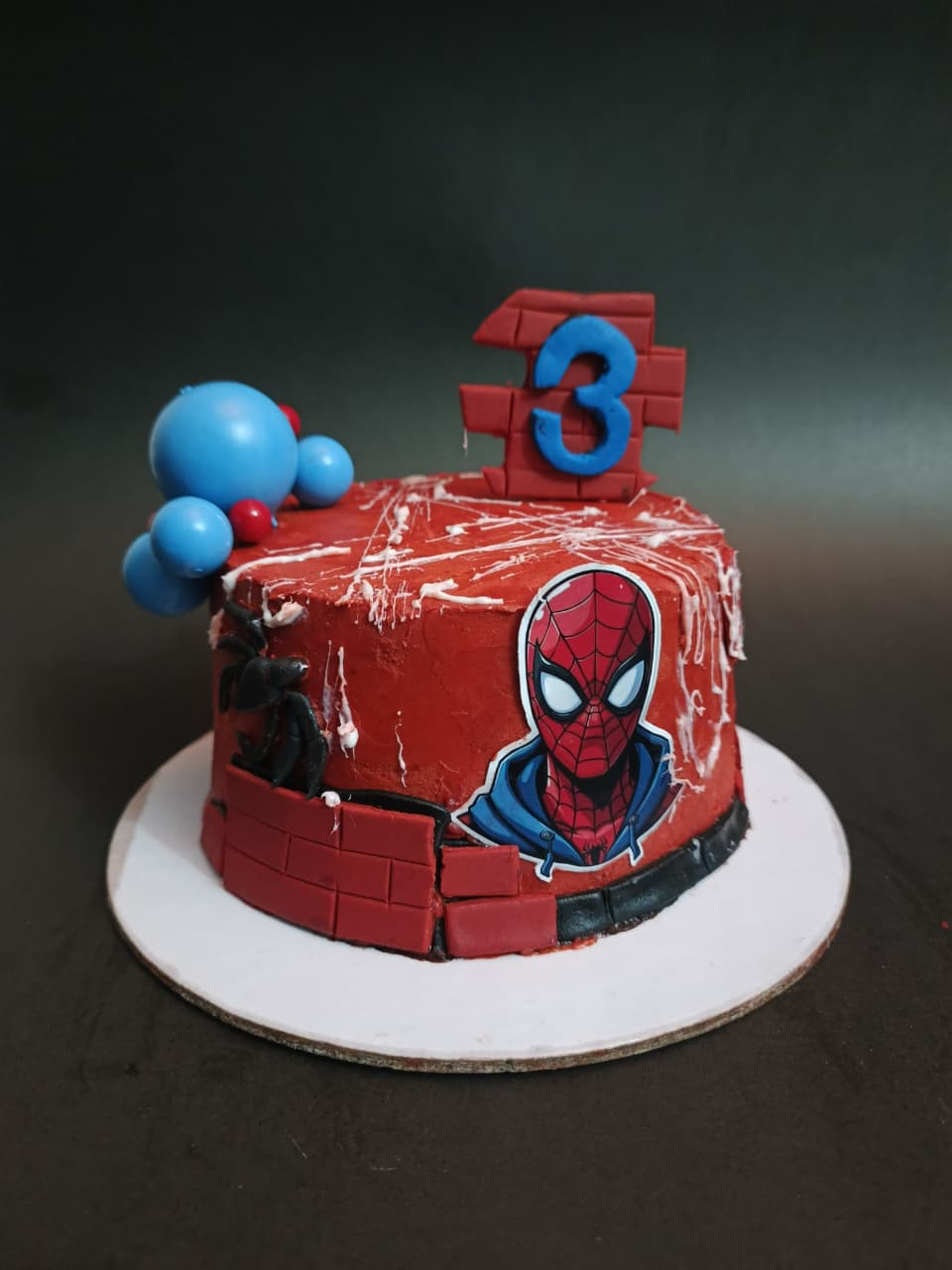 Spider-Man themed birthday cake
